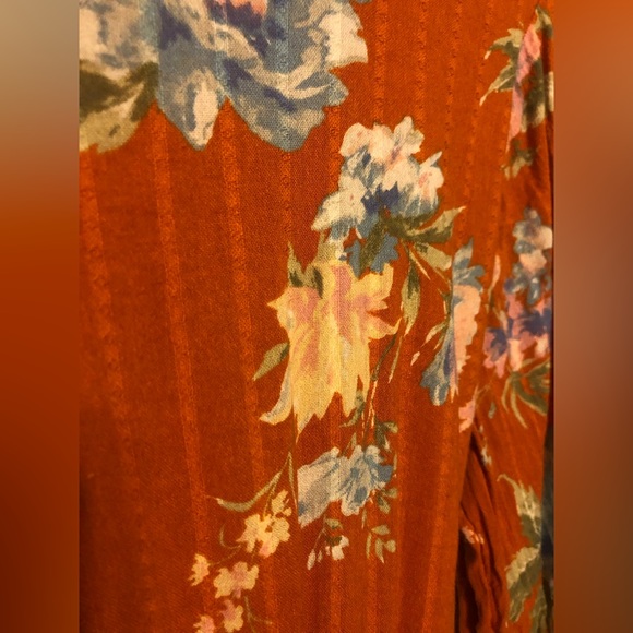 Orange Floral Dress - Picture 2 of 3